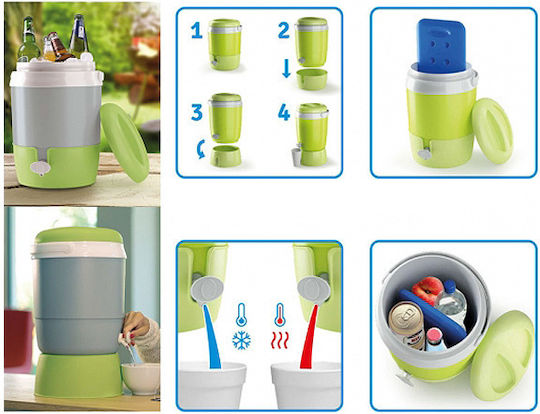 Adriatic Faucet Container with Faucet Thermos Plastic 6lt Green Whale with Handle