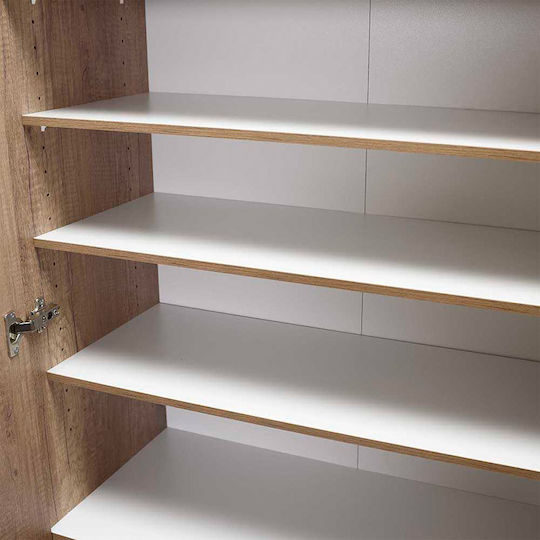 Holz Schuhschrank Errica mit 10 Regalen Tori L76xW36xH187cm