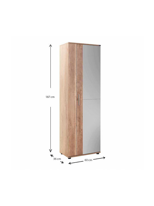Ξύλινη Παπουτσοθήκη Porto με 10 Ράφια Tori Μ60xΠ36xΥ187cm
