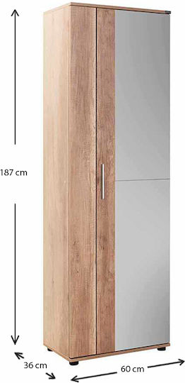 Holz Schuhschrank Porto mit 10 Regalen Tori L60xW36xH187cm