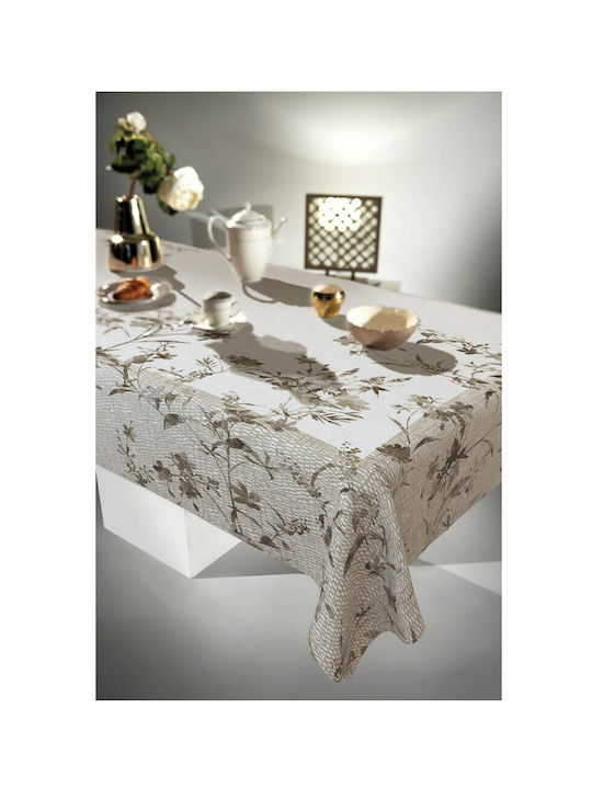 Saint Clair 1036 Polyester Stain Resistant Tablecloth Stone 145x220cm