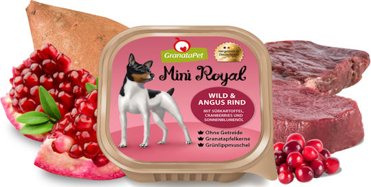 Granata Pet Foods Royal Υγρή Τροφή Σκύλων σε Κονσέρβα με Ελάφι και Μοσχάρι χωρίς Σιτηρά 150gr