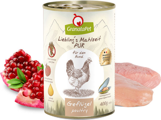 Granata Pet Foods Pur Υγρή Τροφή Σκύλων σε Κονσέρβα με Πουλερικά 400gr