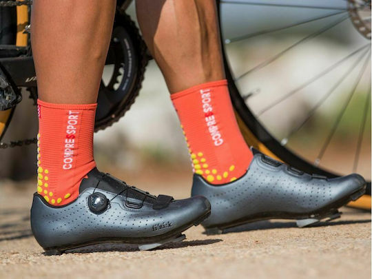 Compressport V3 BIKE Κάλτσες Ποδηλασίας Πορτοκαλί