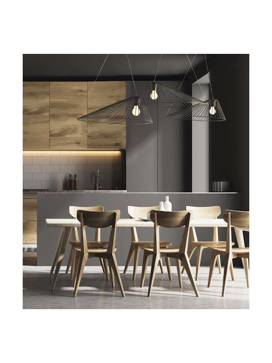 Aca Cappello Pendant Light Black Grid with Socket E27 60x40x120cm
