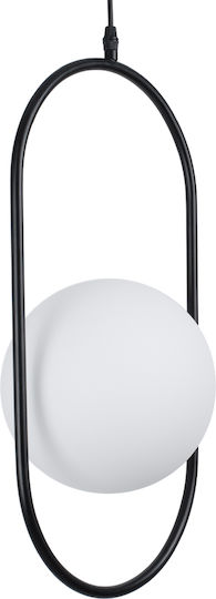 GloboStar Hamburg Pendant Light Black Ball with Socket E14, E.14 25x20x50cm
