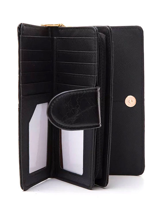 Large Women's Wallet Classic Black Roses