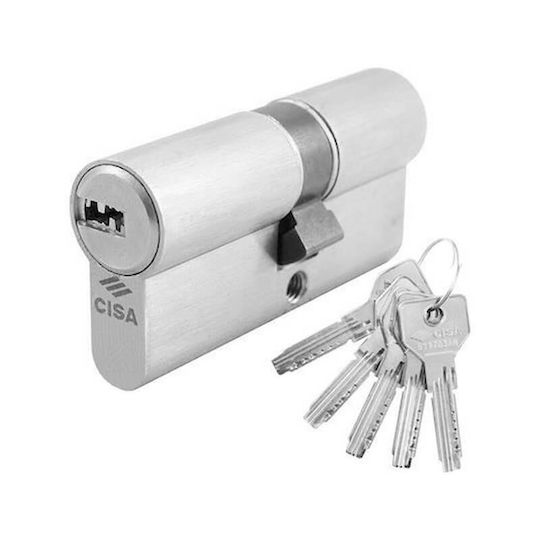 Cisa Lock Cylinder Security 100mm (50-50) with 5 Keys Silver