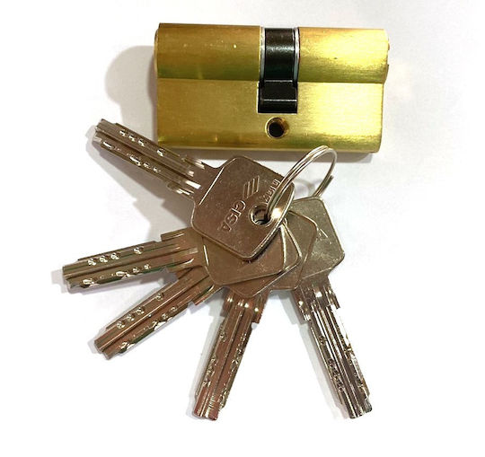 Cisa Lock Cylinder Security 80mm (35-45) with 5 Keys Gold
