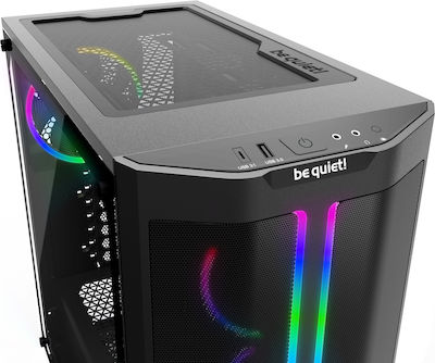 Be Quiet Pure Base 500 FX Gaming Midi Tower Κουτί Υπολογιστή με Πλαϊνό Παράθυρο και RGB Φωτισμό Μαύρο
