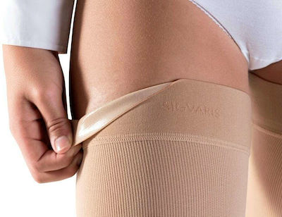 Sigvaris Cotton Long Κάλτσες Ριζομηρίου Διαβαθμισμένης Συμπίεσης με Ανοικτά Δάκτυλα 18-21 mmHg Μπεζ