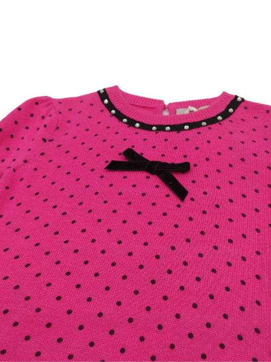 Energiers Kids Dress Polka Dot Long Sleeve Pink