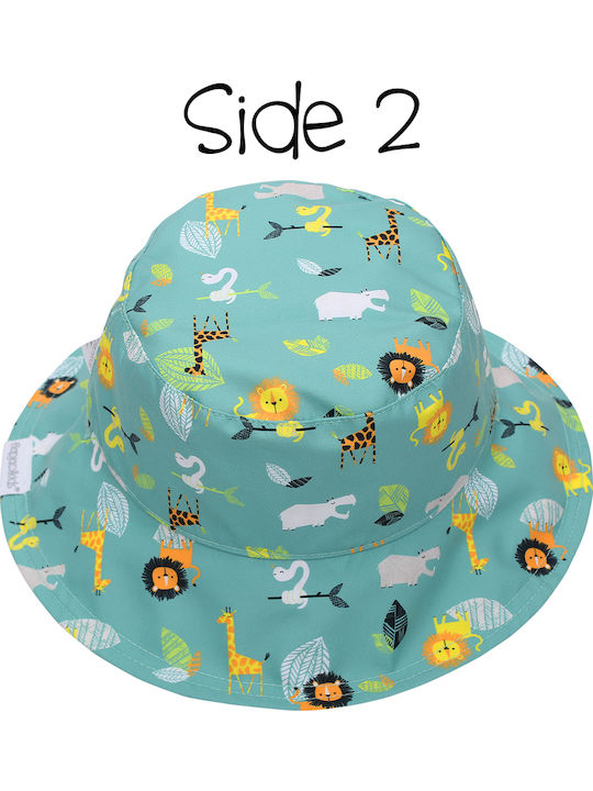 Flapjackkids Kids' Hat Bucket Fabric Sunscreen Zoo White