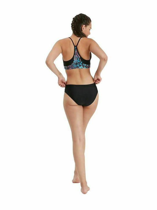 Speedo Bikini Set Sports Bra & Slip Bottom Volley Thinstrap Black