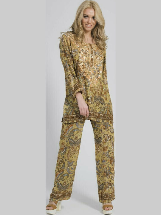 Ble Resort Collection Women's Mini Caftan Beachwear Brown
