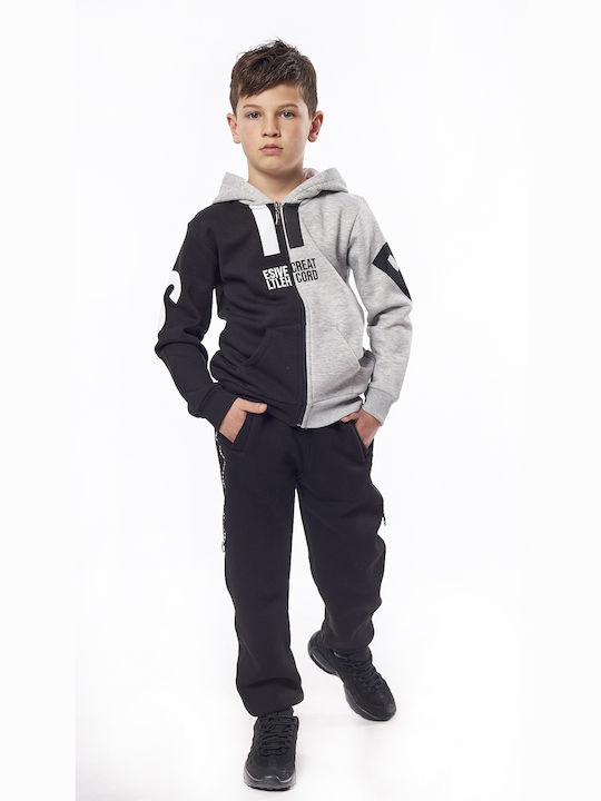 Hashtag Boys Hooded Sweatshirt with Zipper Gray