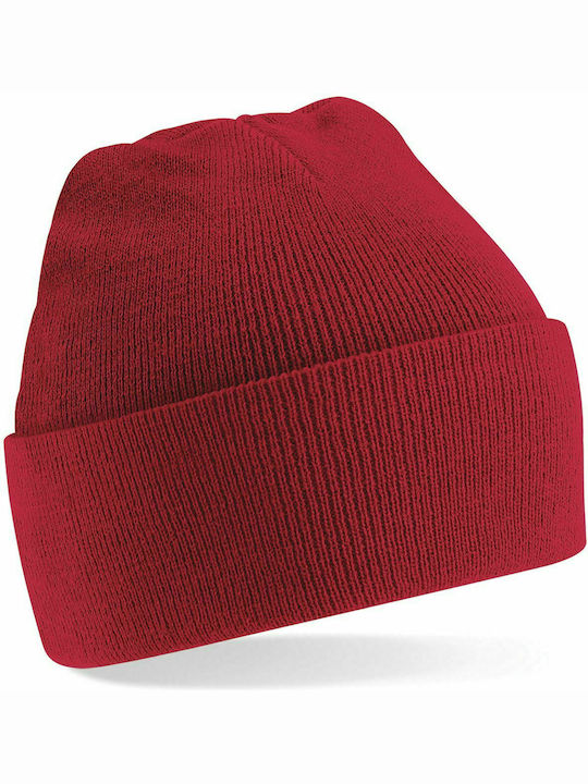 Beechfield B45 Knitted Beanie Cap Classic Red