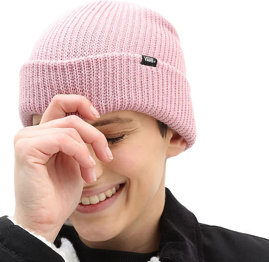 Beanie Frauen Beanie mit Rippstrick in Rosa Farbe