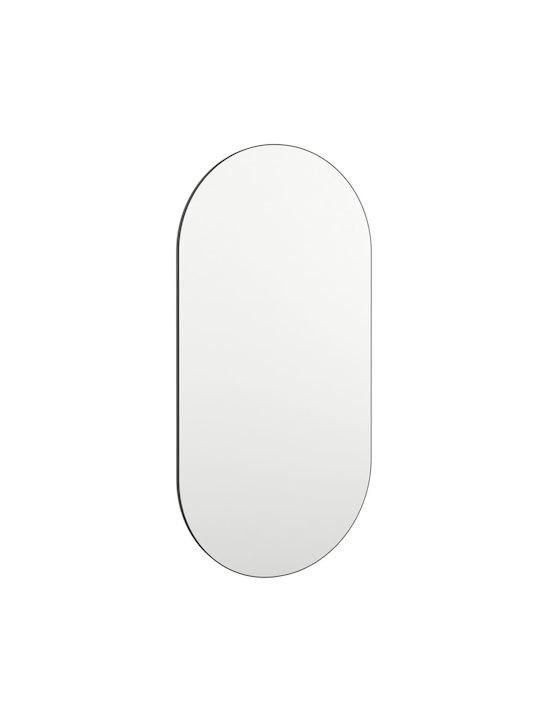 vidaXL Овални Банско Огледало LED 40x20см Сребрист