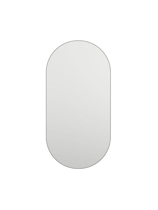 vidaXL Овални Банско Огледало LED 40x20см Сребрист