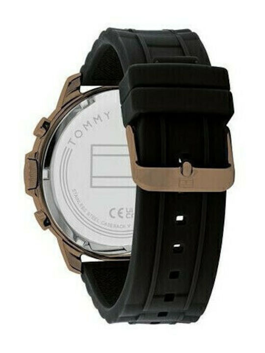 Tommy Hilfiger Luca Men's Watch 50mm Chronograph Battery with Black Metal Bracelet