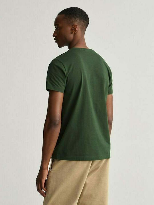 Gant Ανδρικό T-shirt Πράσινο με Στάμπα