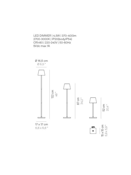 Zafferano Poldina Außenstehlampe LED Für Außenbereich 4.5W Mit Warmes Weiß Licht IP54 Weiß