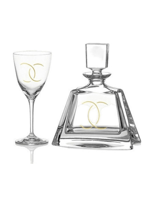Capolavoro Wedding Carafe Set with Wine & Champagne Glasses made of Crystal 4pcs