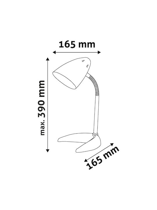 Avide ABLDLC-B Office Lamp with Flexible Arm for Socket E27 in Black Color