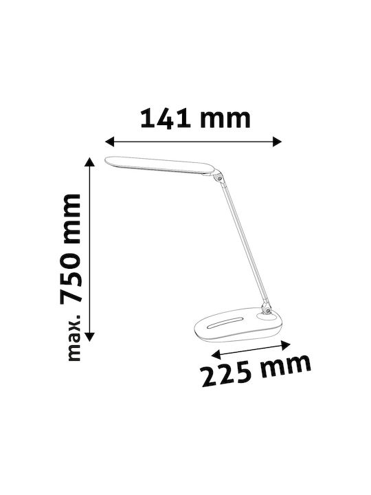 Avide ABLDL-FTD-10W-BL Настолна Лампа Сгъваема за Цокъл Вграден LED в Черен Цвят