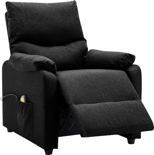Πολυθρόνα Relax Massage με Υποπόδιο Μαύρη 71.5x93x98cm