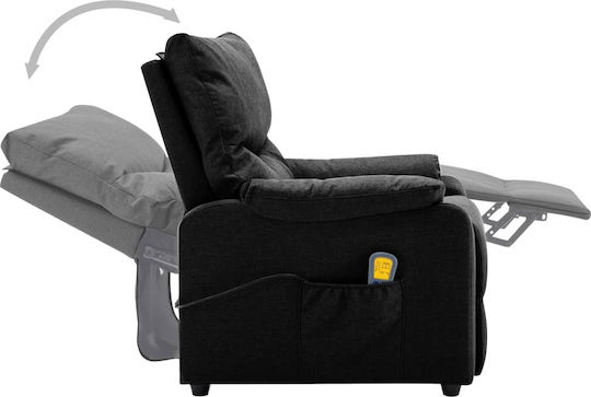Πολυθρόνα Relax Massage με Υποπόδιο Μαύρη 71.5x93x98cm