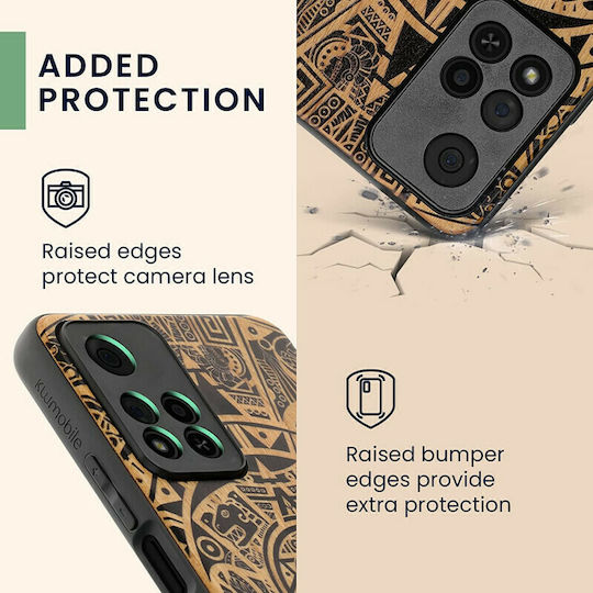 KWmobile Back Cover Lemn Maya Calendar Art - Light Brown / Black (Redmi Note 11 Pro+ 5G)
