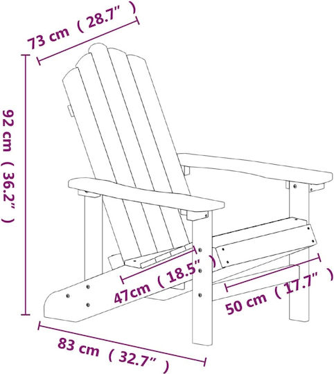 Garten- und Outdoor-Möbelsets für kleine Außenbereiche Adirondack 2 Stück Weiß