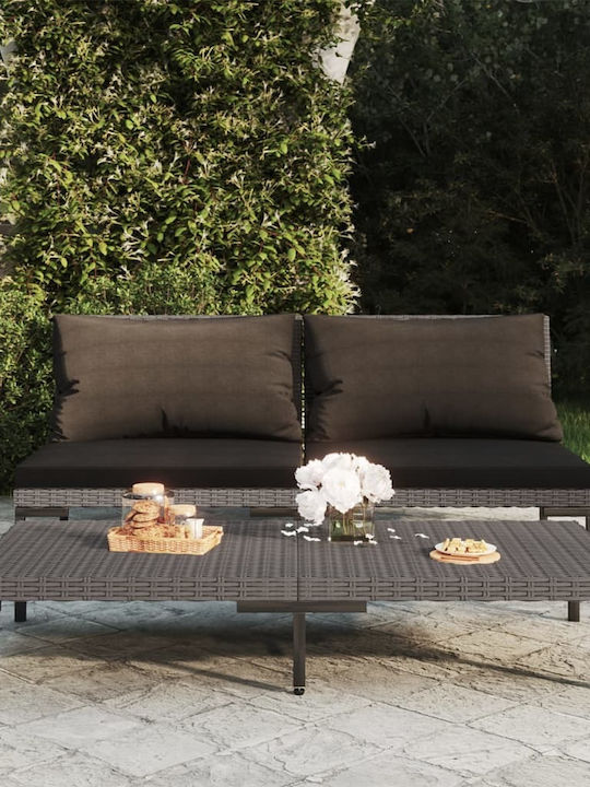 Zweisitziges Sofa Außenbereich Rattan mit Kissen 70x70x61cm