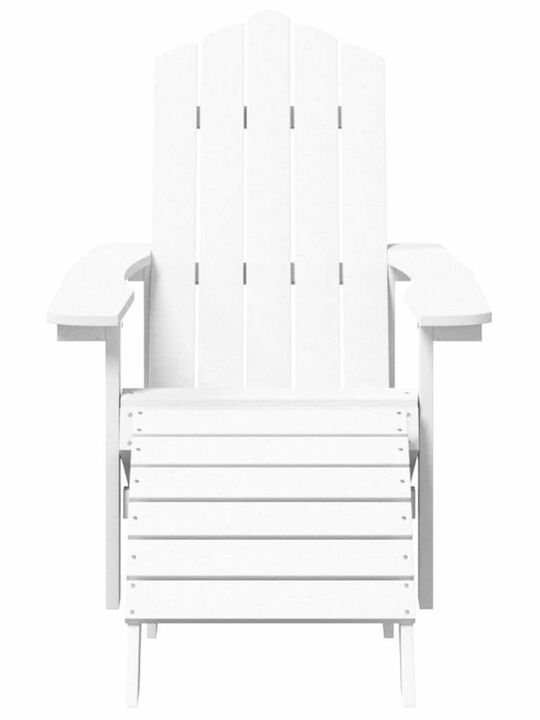 Deckchair Plastic Adirondack White 2pcs 73x83x92cm.