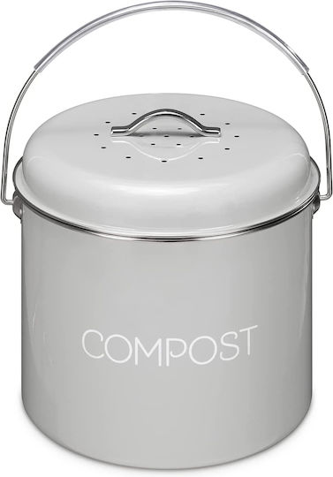 49642.2.22 Metallic Closed Type Composter 5lt Grey