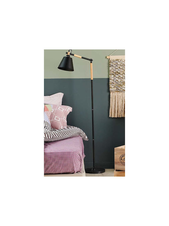 Zaros Vintage Φωτιστικό Δαπέδου Υ160xΜ15εκ. με Ντουί για Λαμπτήρα E27 Μαύρο