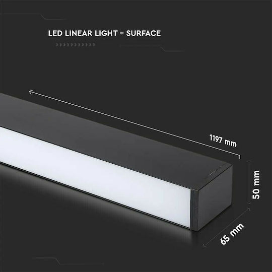 V-TAC LED Комерсиално Линейно Осветление Светило Таван Топло бяло IP20 с Регулируема Интензивност 120см.