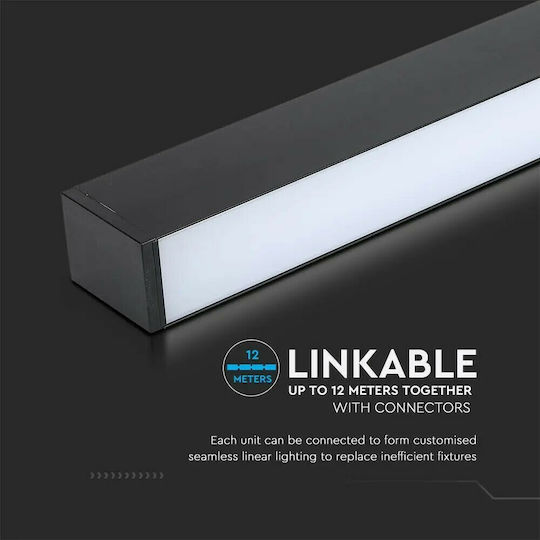 V-TAC LED Комерсиално Линейно Осветление Светило Таван Топло бяло IP20 с Регулируема Интензивност 120см.