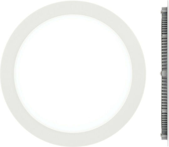 VK Lighting Στρογγυλό Χωνευτό LED Panel 24W με Θερμό Λευκό Φως 3000K 24εκ.