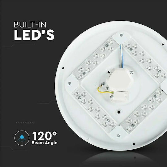 V-TAC Rotund În aer liber Panou LED Putere 18W cu Alb Natural Lumini 31x31cm.