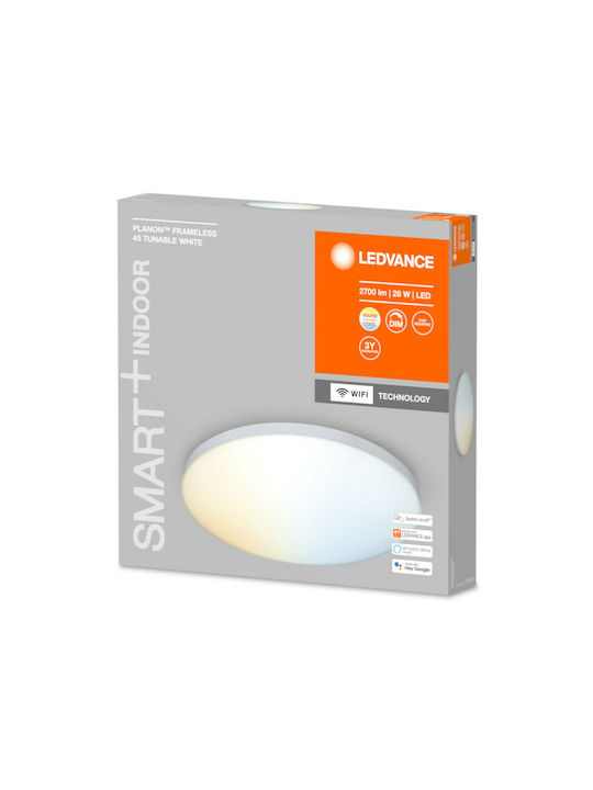 Ledvance Smart+ Planon Frameless Round Outdoor LED Panel 28W with Warm to Cool White Light 45cm