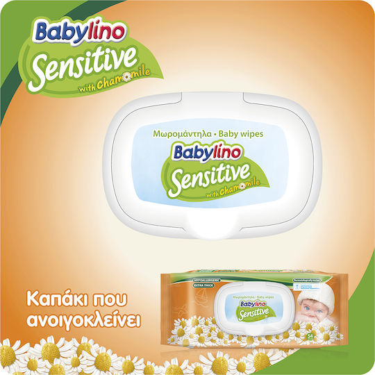 Babylino Sensitive Hypoallergen Babytücher ohne Alkohol & Parabene 54Stk