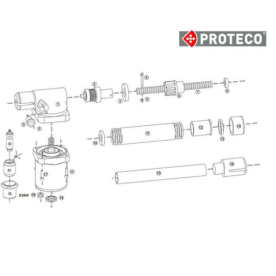 Proteco Dreapta Motor pentru ușă de garaj batantă ASTER-3 până la 350kg
