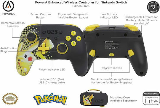 PowerA Enhanced Wireless Gamepad for Switch Pikachu 025