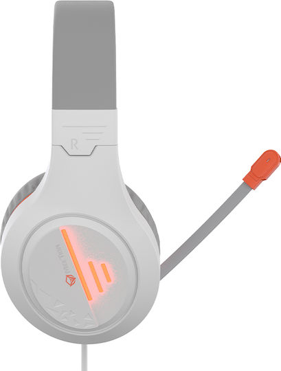Meetion HP021 Over Ear Gaming Headset with Connection 3.5mm / USB White/Orange