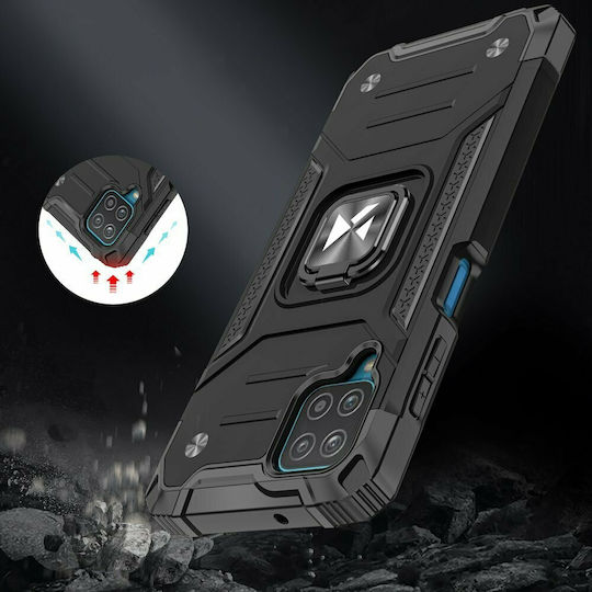 Wozinsky Ring Armor Umschlag Rückseite Kunststoff Blau (Galaxy A12)