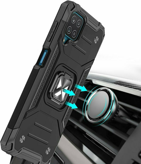 Wozinsky Ring Armor Umschlag Rückseite Kunststoff Blau (Galaxy A12)