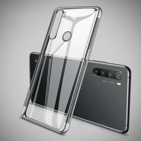 Hurtel Electroplating Umschlag Rückseite Silikon Schwarz (Redmi Note 8T)
